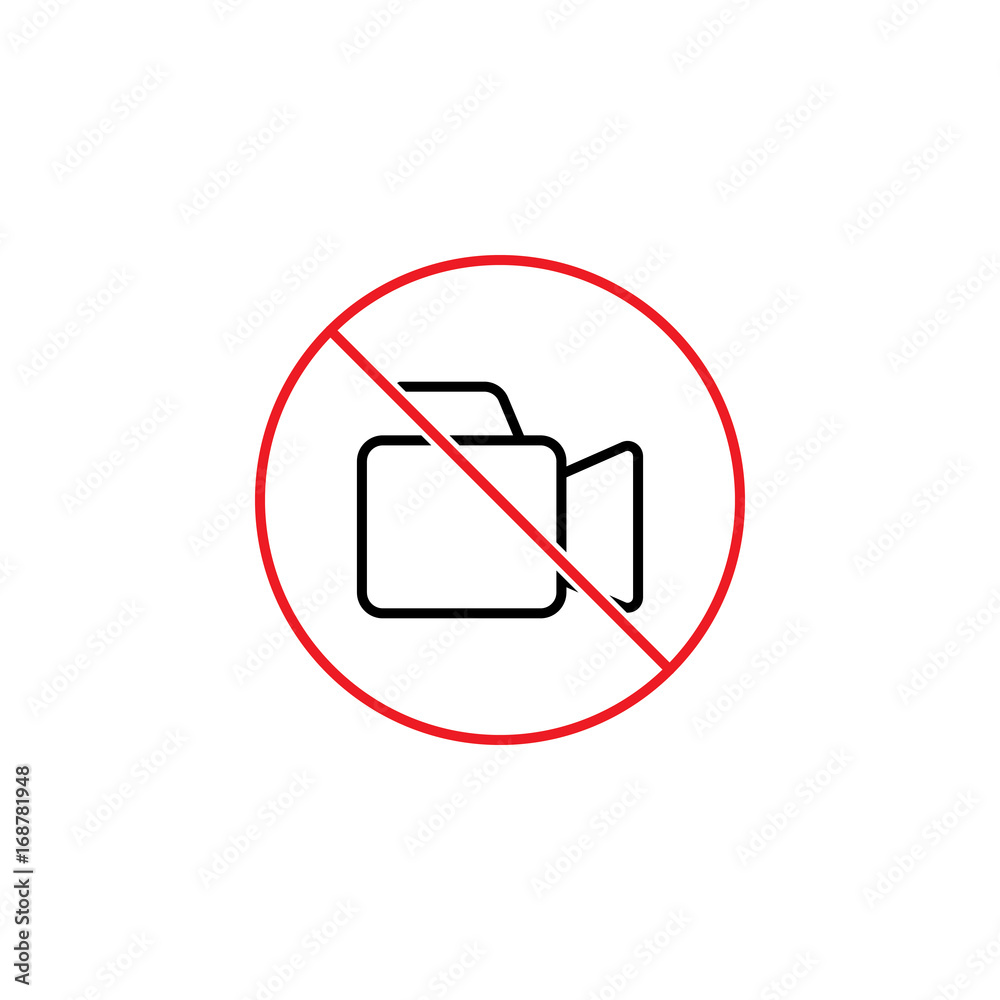 no video shooting sign on white background no video shooting sign on white background