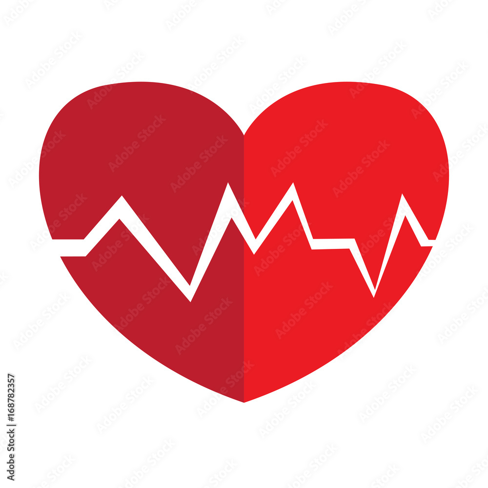 Isolated heart shape with a cardiogram, Vector illustration Isolated heart shape with a cardiogram, Vector illustration