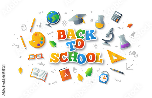 Back to school isolated on white