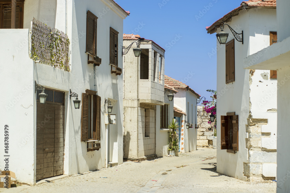 Old street in the Alacati, Izmir from Turkey