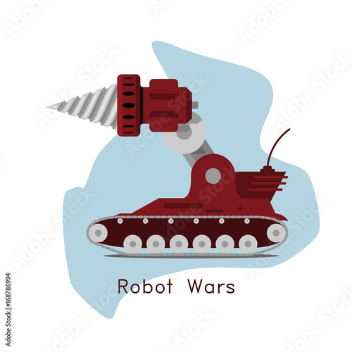 Simple flat robot logo