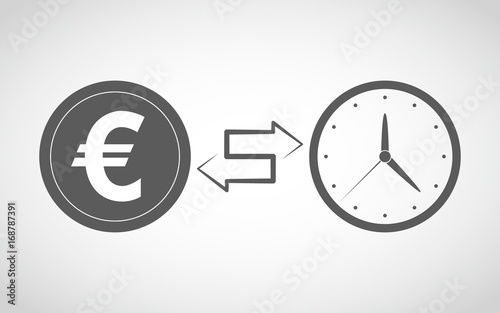 Time is money icon. Vector illustration