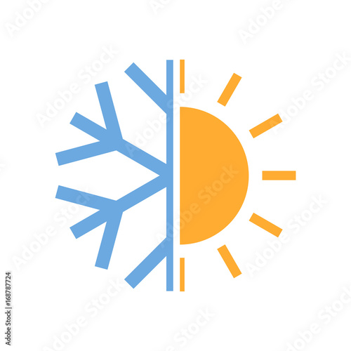 Hot and cold icon. Vector illustration