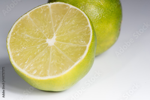 Macro of a lime see the juice