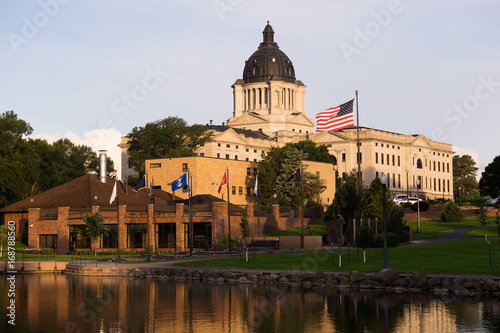 Sun Rising South Dakota State Capital Building Hughes County Pierre SD