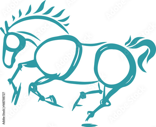 Sketch of a cantering horse.