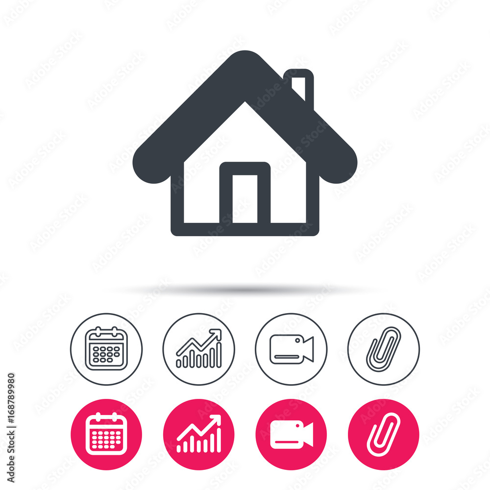 Home icon. House building sign.