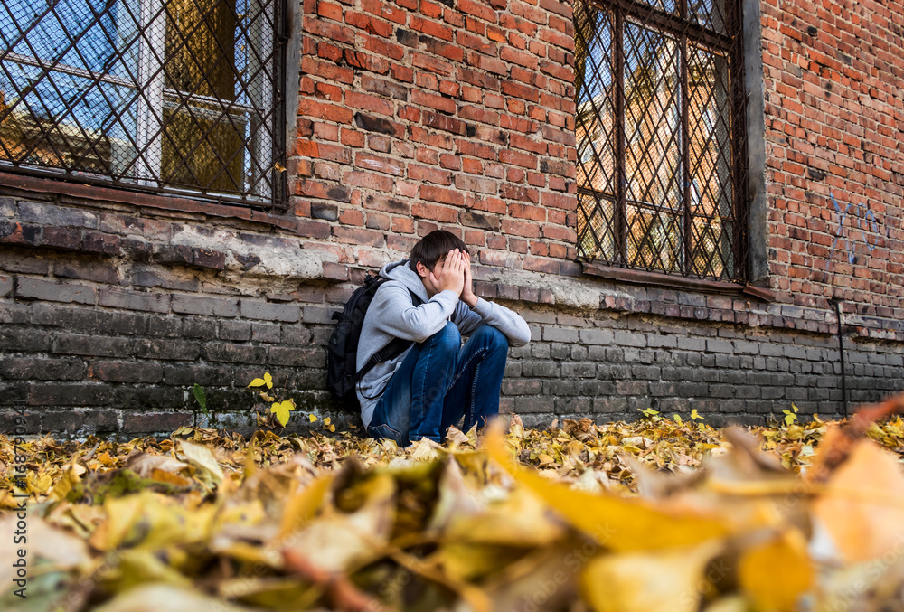 Fototapeta premium Sad Teenager outdoor