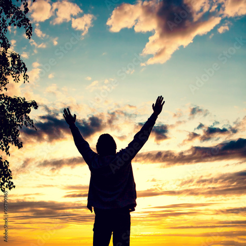 Happy Man at Sunset