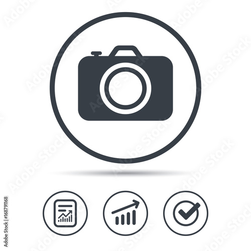 Camera icon. Professional photocamera sign.