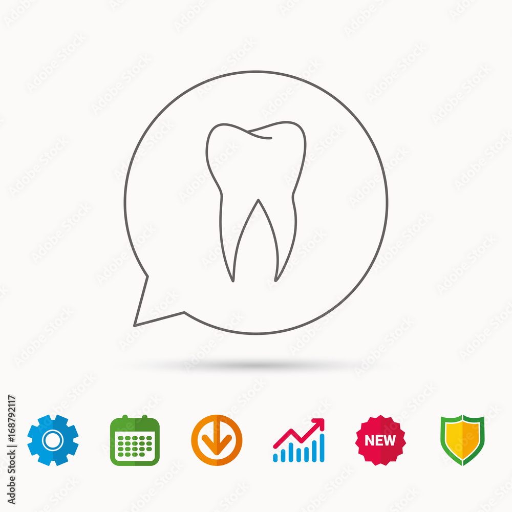 Tooth icon. Dental stomatology sign.
