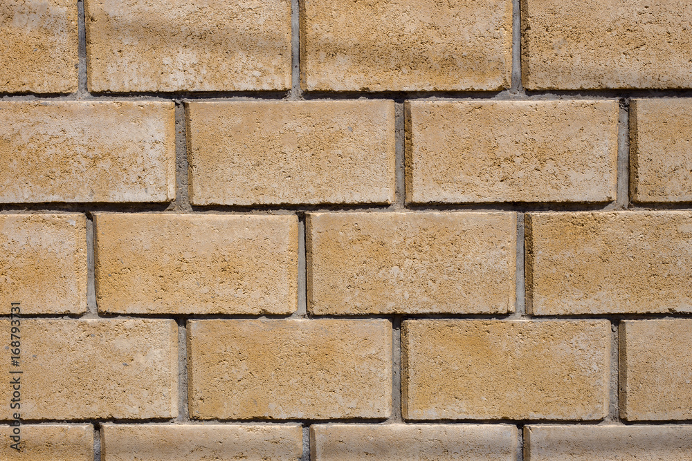 Fototapeta premium Red bricks wall background of old building.