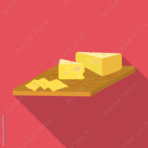 Cheese, single icon in flat style.Cheese vector symbol stock illustration web.