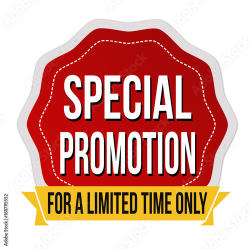 Special promotion sticker or label