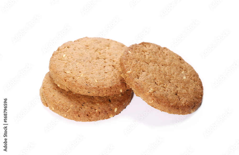 round biscuit isolated on white background round biscuit isolated on white background