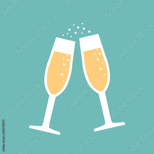 champagne glasses icon - vector illustration
