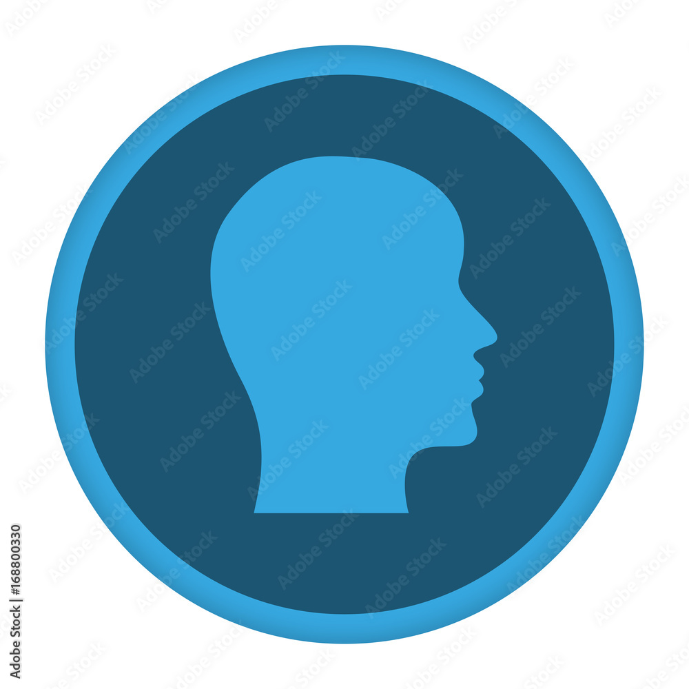 App Icon blau Kopf im Profil App Icon blau Kopf im Profil