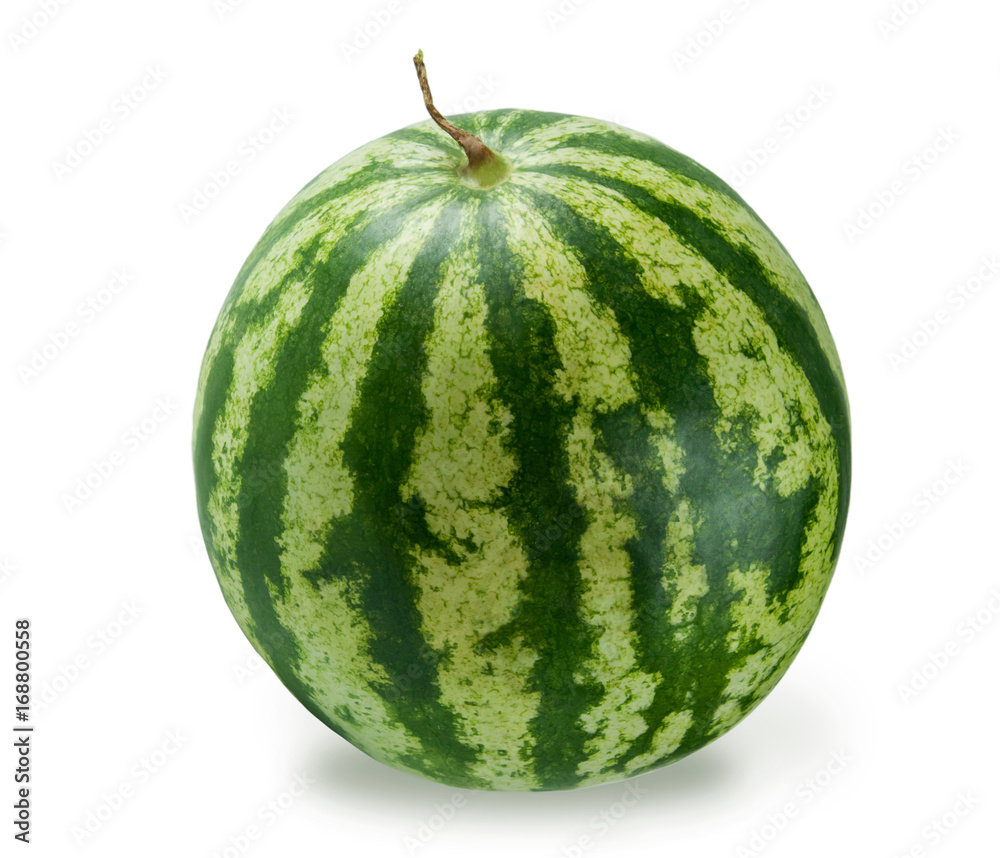 watermelon berry isolated on white background. One whole watermelon with clipping path watermelon berry isolated on white background. One whole watermelon with clipping path
