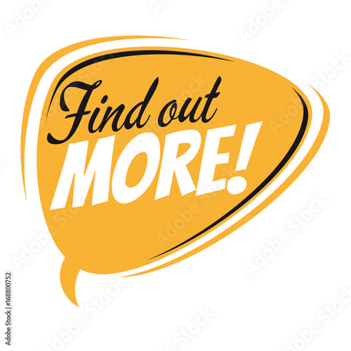 find out more retro speech bubble