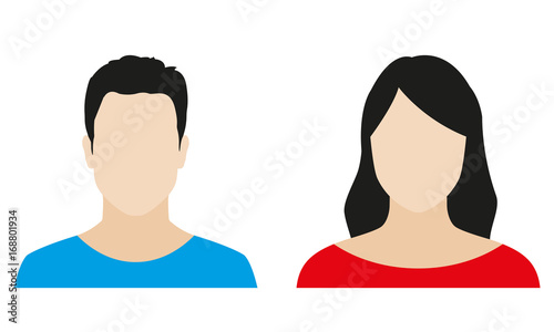 Man and woman avatar profile. Male and Female icon. Vector illustration.