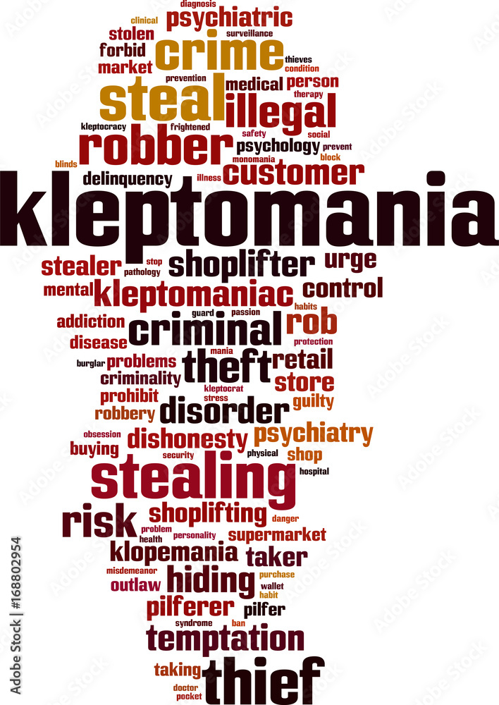 Kleptomania word cloud