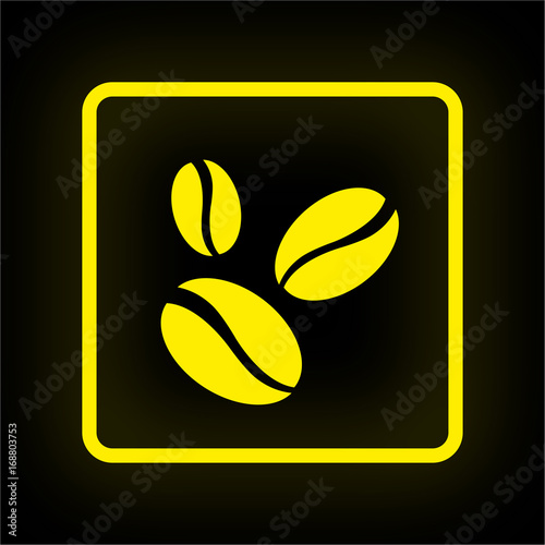 Neon Button App - Kaffeebohnen