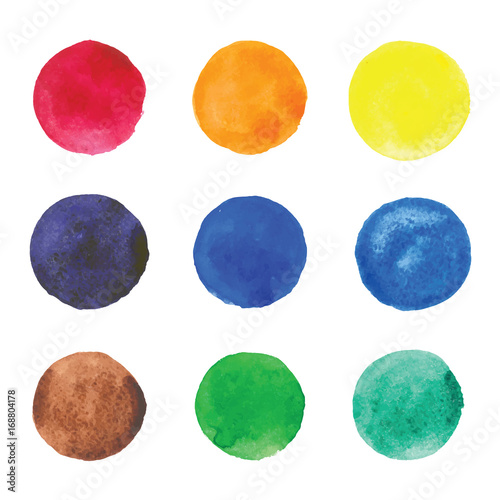 Multicolored watercolor points, vector