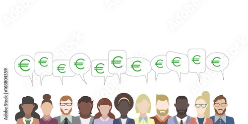 Leute mit Sprechblasen - Euro