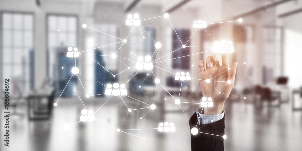 Fototapeta premium Modern wireless technologies for business and connecting people 