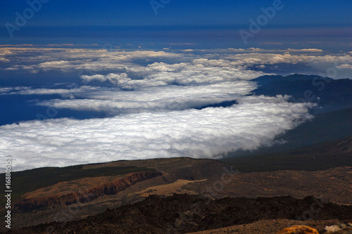 mountains panorama above the clouds