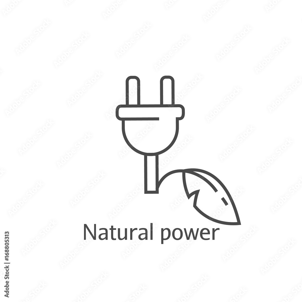 Eco power abstract icon. Saving electricity concept. Electrical plug Eco power abstract icon. Saving electricity concept. Electrical plug
