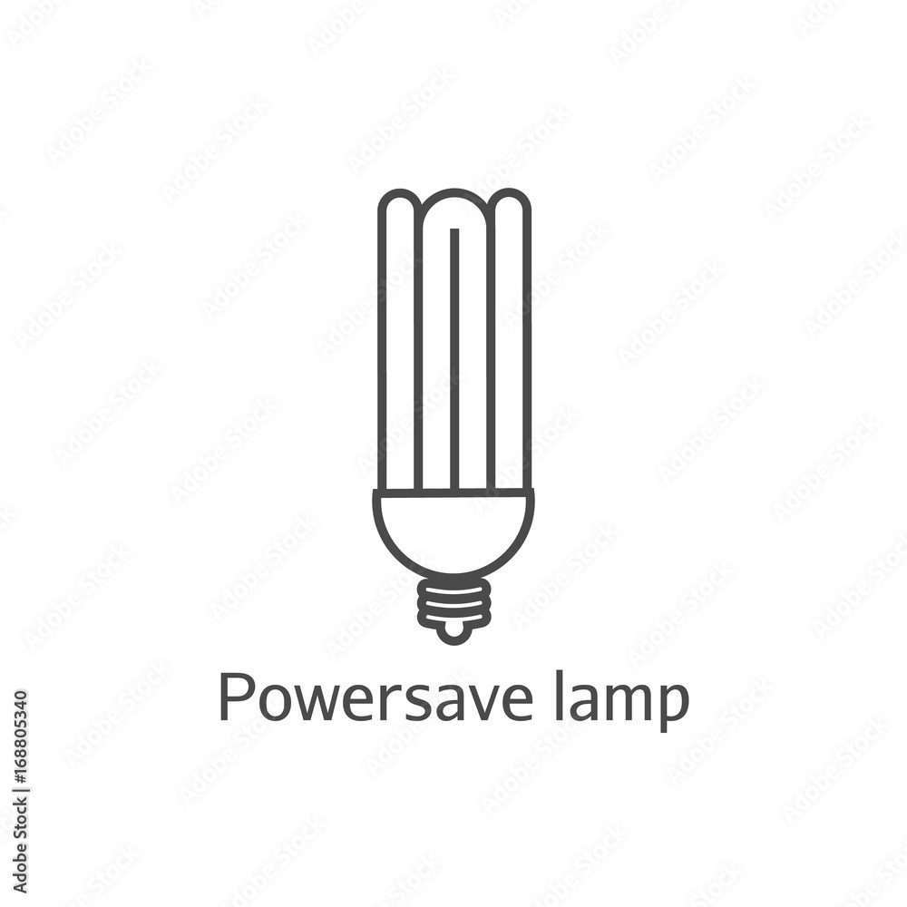 Eco powersave lamp line icon. Saving electricity concept. Ecology bulb saves electricity. Eco powersave lamp line icon. Saving electricity concept. Ecology bulb saves electricity.