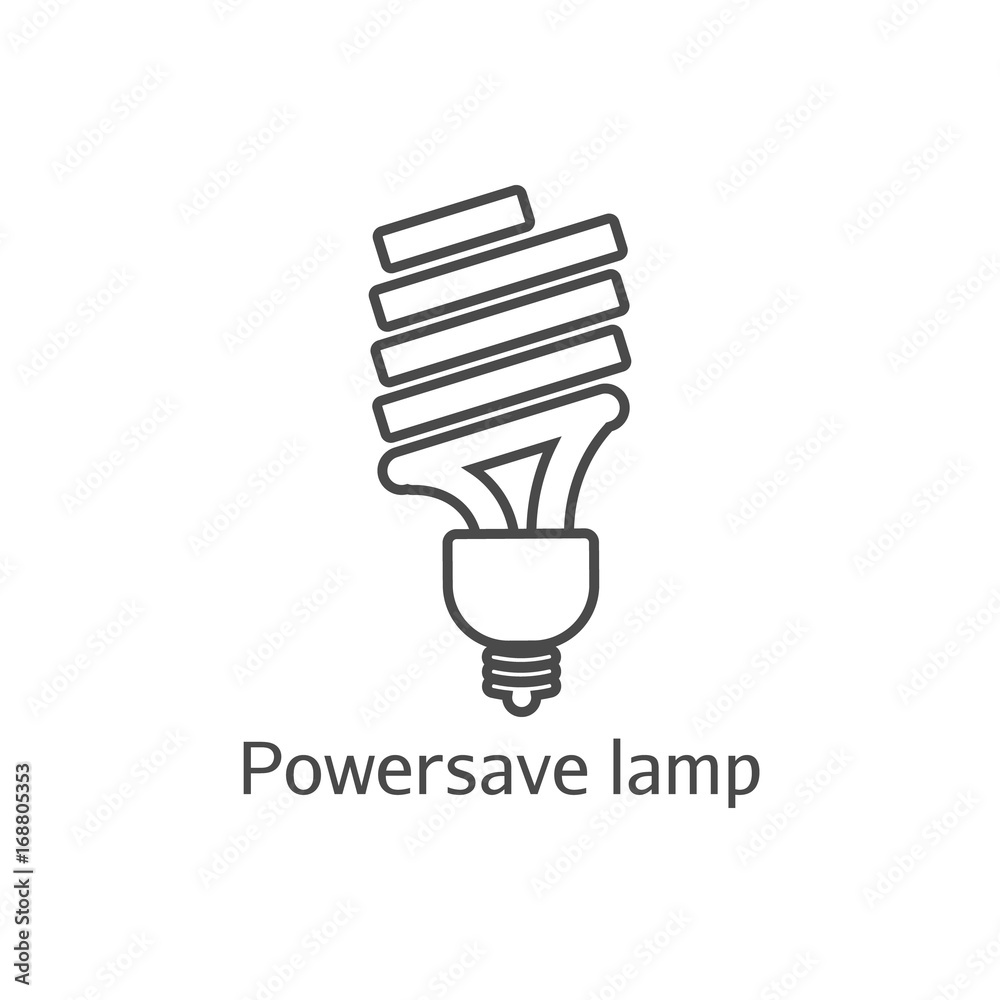Eco powersave lamp line icon. Saving electricity concept. Ecology bulb saves electricity. Eco powersave lamp line icon. Saving electricity concept. Ecology bulb saves electricity.
