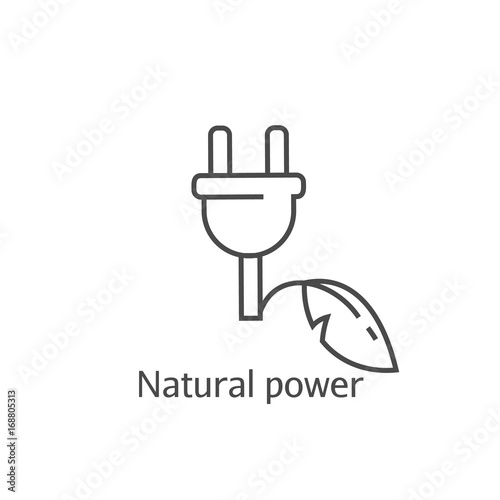 Eco power abstract icon. Saving electricity concept. Electrical plug
