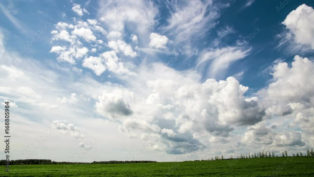4k Time-lapse photography daytime sky with fluffy clouds video loop