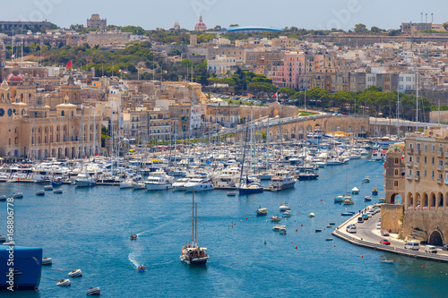 Valletta. Mediterranean harbor.