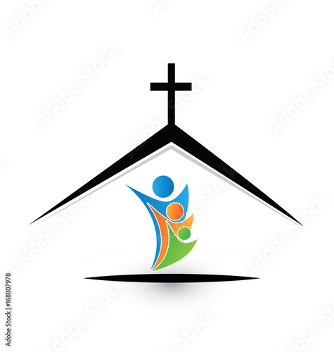 Family in church icon logo