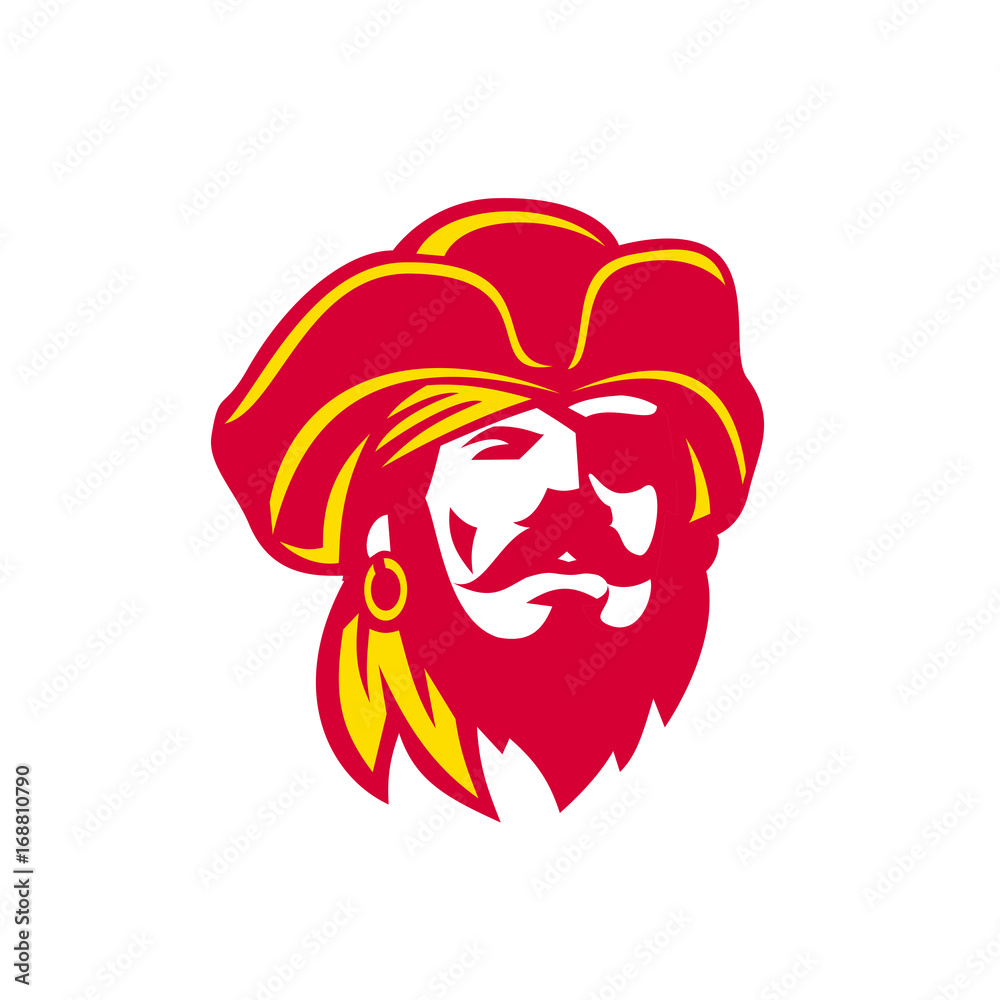 Obraz premium Buccaneer Captain Looking Up Retro