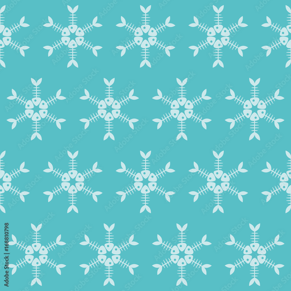Pattern with snow fish Pattern with snow fish