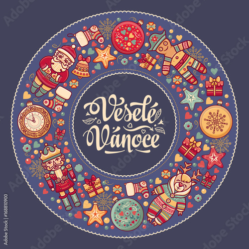 Vesele vanoce -  greeting cards. Xmas in the Czech Republic. 