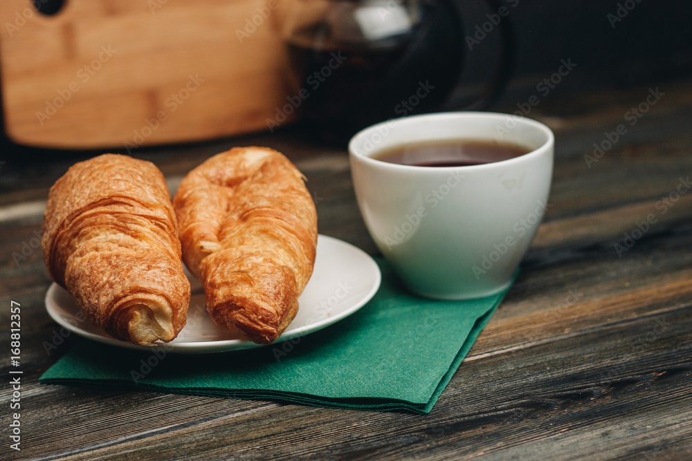 Food, croissants, pastries, breakfast, coffee, cafe, morning Food, croissants, pastries, breakfast, coffee, cafe, morning