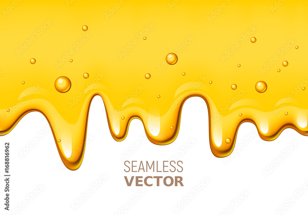 Vector seamless dripping honey on white background Vector seamless dripping honey on white background
