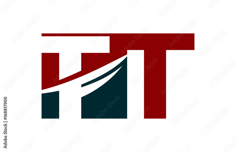 TT Red Negative Space Square Swoosh Letter Logo TT Red Negative Space Square Swoosh Letter Logo