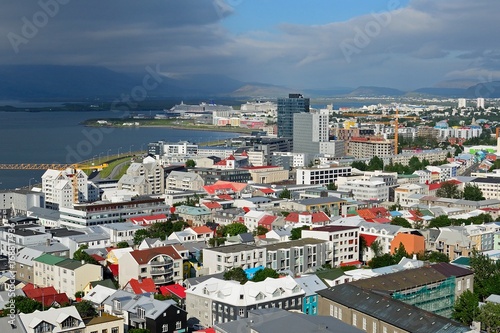 View of the city from Hallgrimskirkja, Reykjavik, Iceland