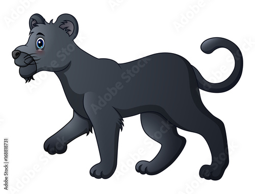 Cute black panther cartoon