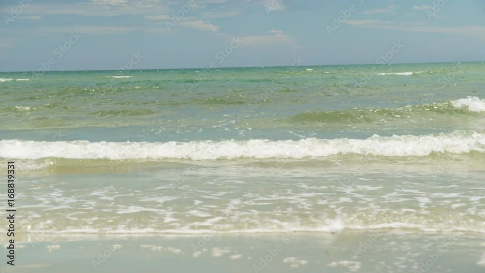 A wide shot of waves of the ocean A wide shot of waves of the ocean