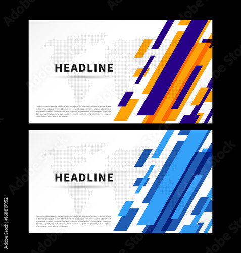 Abstract cover with colorful world map vector illustration. Title pages and world map for presentation, book cover, flyer graphic design. Wide screen format creative concept.