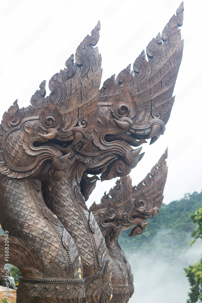 Fototapeta premium statue of a Thailand serpent (King of Nagas) 