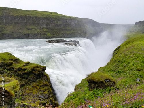 Gullfoss, the famous icelandic waterfall, part of the Golden Circle, Iceland, Europe.
