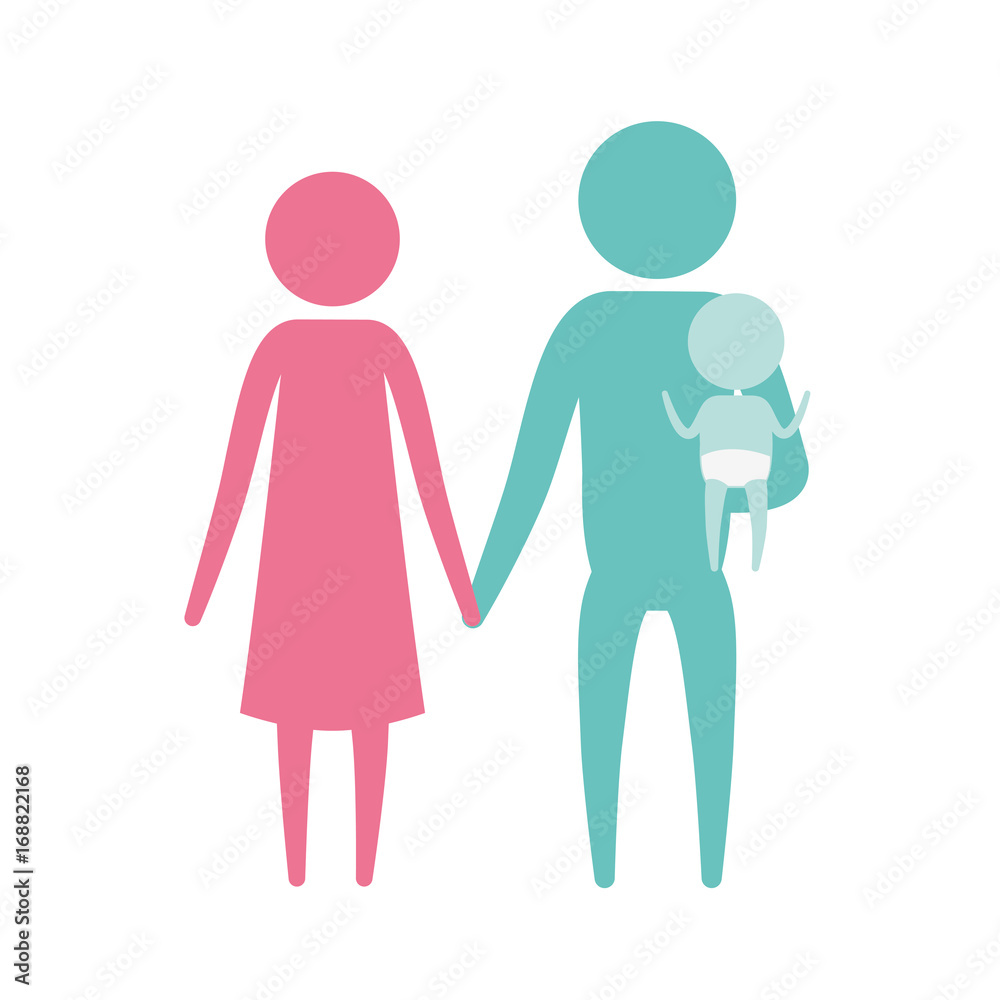 color silhouette set pictogram parents with a little boy carrying vector illustration color silhouette set pictogram parents with a little boy carrying vector illustration